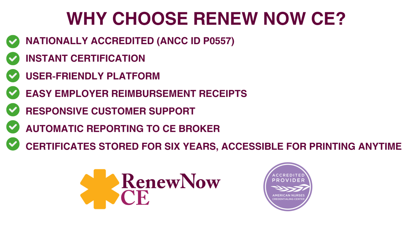Renew Now CE course completion reporting and certificate support information